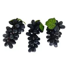 Kit com 3 cachos de uva 17cm artificiais fruta  decoração