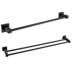 Kit Toalheiros Simples e Duplo Black 60cm - Linha Berlin