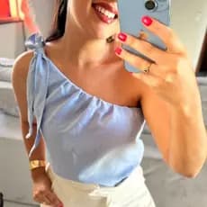 Blusa Mula Manca Um Ombro Só Crepe Duna Elegante Tamanho P ao GG