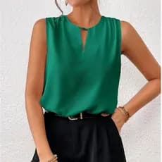 Blusa Feminino Regata Tecido Duna Decote Buraco