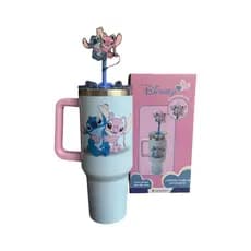 Canecão Copo Tumbler Com Alça Stitch Zona Criativa Com Canudo