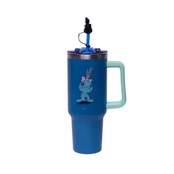 Canecão Copo Tumbler C/ Alça Stitch Zona Criativa Com Canudo