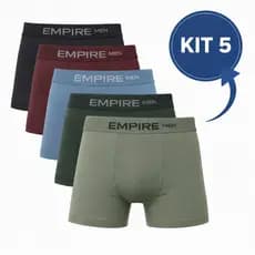 Kit 5 Cuecas Box Boxer Microfibra Masculina Adulto - P Ao GG - Cueca Box Masculina - Cueca Boxer