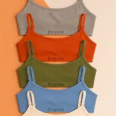 Kit 5 Top Feminino Forrado de Microfibra Sutiã Sem Bojo Top Fitness de Academia Adulto e Juvenil