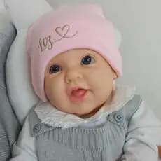 Touca Bebê Personalizada com Nome Bordada 100% Algodão Suedine