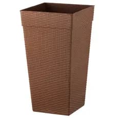 Kit 4 Vasos Rattan Grandes 28L Plástico Resistente Jardinagem Flores Plantas Arranjos