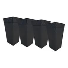 Kit 4 Vasos Grandes Rattan 28L para Flores e Plantas Arranjos Artificiais Decoração