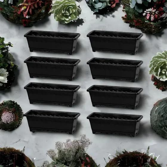 Kit 8 Jardineira Floreira Grande 9,5 Litros Plastico Vaso Para Flores e Plantas Floreira Jardinagem