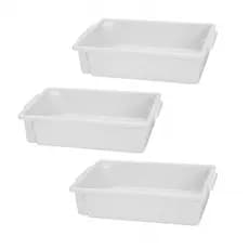 Kit 3 Bandejas Frigoríficas 38L Grandes para Freezer Açougue Frigorífico Carnes