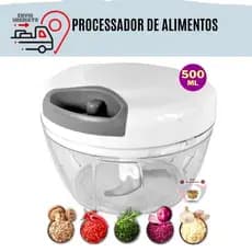 Processador Triturador De Alimentos Manual Multi Processador Com 3 Laminas De Inox 500ml Para Alho Para Temperos