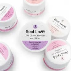 Gel de Alongamento com Glitter para Unhas - Linha Light - 15ml - Real Love
