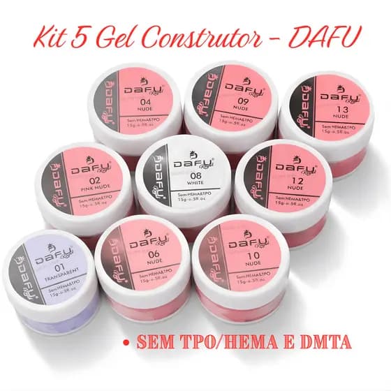 kit Com 5 Géis Construtor Dafu 15g - Com Anvisa