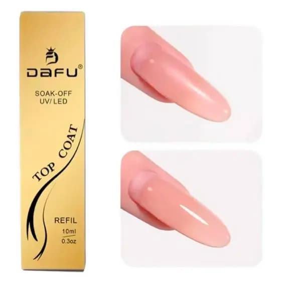 Refil Top Coat Selante  Alto Brilho para Unhas 10ml - Dafu