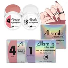 Kit C/2 Gel Alongamento Construtor Unhas AllSmile -  Real Love