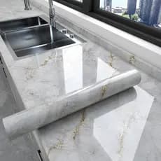 Papel de Parede Autocolante Efeito Marmorizado Para Sala Cozinha Banheiro e Sala