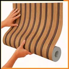 Papel de Parede Madeira Ripada Moderna e Elegante Para Quarto Sala Cozinha e Banheiro