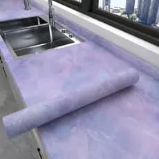 Papel de Parede Mármore Adesivo | Efeito Galáxia Roxo/Azul | Fácil Instalação