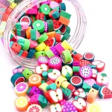 50 pçs Missanga Infantil Frutinha p/ Pulseira, Colar 10mm
