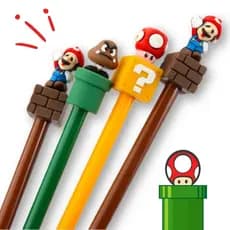 Kit Caneta Gel  Papelaria Fofa Ponta Fina Criativa do Super Mario com 3/6/9/12 Pçs