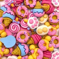 Pingente infantil Docinhos Para Brinco Colar 10 Peças