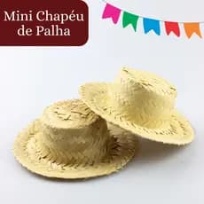 Chapéu de Palha para Tiara Festa Junina 20 a 60 Unidades Miniatura 12cm