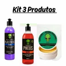 kit Cera alien +  Pretinho Selante + Revitalizador Plásticos Automotivo