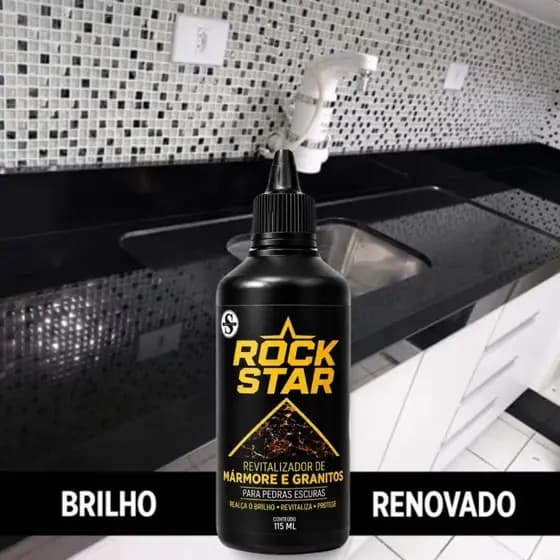 Limpa Renova Granito Mármore Super Brilho Intensificador De Cor Rock Star