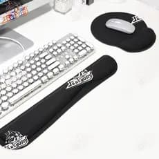 Mousepad + Apoio Pulso P/ Teclado Ergonômico Preta