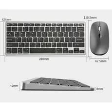 Kit Teclado e Mouse Sem fio Bluetooth Conexão 2.4ghz Recarregável HK8860