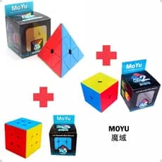 Cubo Mágico Moyu 2x2 + 3x3 + Pirâmide Profissional Brinquedo Didático Raciocínio Lógico Puzzle
