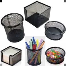 Kit Organizador de Escritório Aramado Porta Caneta Porta Clips Porta Bloco de Anotações Home Office