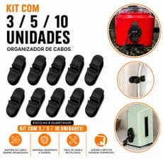 kit 10 / 5 / 3  unidades organizador de cabos e fios organizador casa e cozinha para liquidificador e mixer