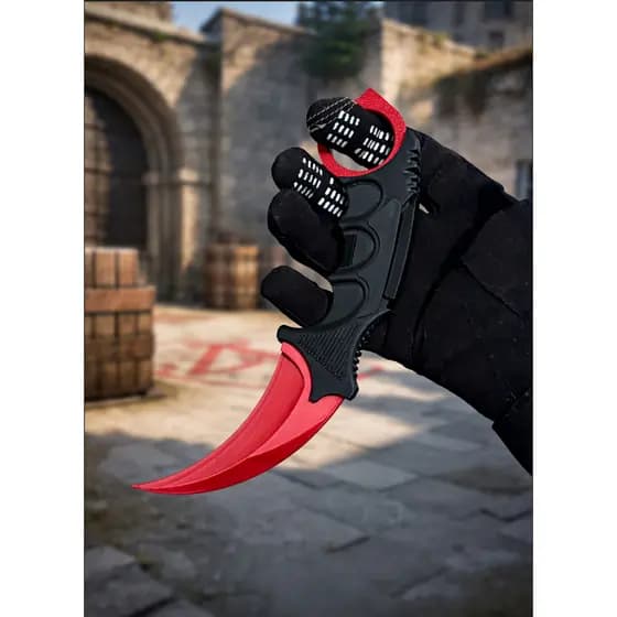 Faca Karambit CS2 Réplica Decorativa + suporte Impressão 3D - Gamer Cosplay 22cm