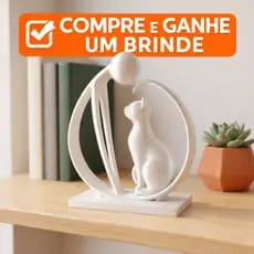 Escultura Gato Decorativa Minimalista Conexão Humana e Gato vínculo silêncioso Felino, Amor Pet