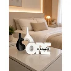 kit decoração ore e confie com vaso coração minimalista de luxo decoração sala de estar escritorio