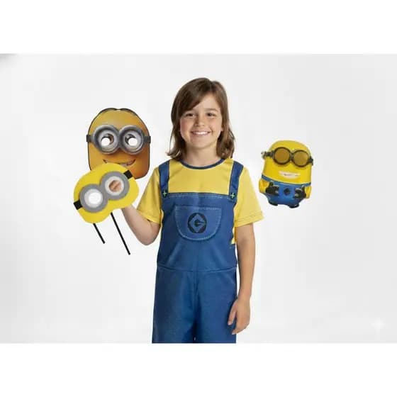Fantasia Infantil Roupa Minions Com Máscara De E.v.a