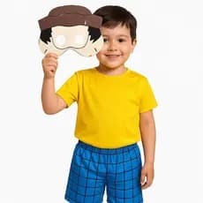Fantasia Roupa Infantil Chico Bento Com Máscara