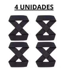 𝗞𝗜𝗧 𝟰 𝗨𝗡𝗜𝗗𝗔𝗗𝗘𝗦 STRAPS  8 PARA TREINO ACADEMIA, CROSSFIT 100% ALGODÃO PRETO.