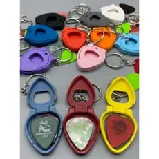 Chaveiro Porta Palheta para Guitarra Violão Estojo Mini Palhetas Presente Música Várias Cores