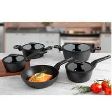 Jogo De Panelas Brinox Cerâmico 5 Pçs Carbon Ceramic Cor Preto para Todos os tipos de fogões