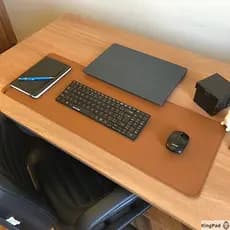 Mouse Pad Desk Pad Max L Couro Ecológico 80x30cm Design Minimalista Caramelo UltraPad - WORKPAD