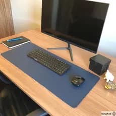 Mouse Pad DeskPad Max L Couro Ecológico 70x30cm Design Minimalista Azul (Midnight Blue) UltraPad WORK - KingPad