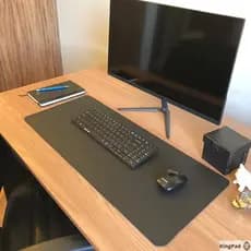 Mouse Pad Desk Pad Max L Couro Ecologico 70x30cm Design Minimalista Preto (Black) UltraPad - WORKPAD