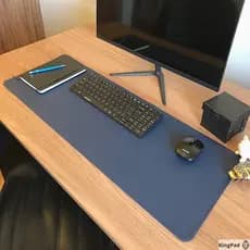 Mouse Pad Desk Pad Max L Couro Ecologico 80x30cm Design Minimalista Azul (Midnight Blue) -UltraPad - WORKPAD