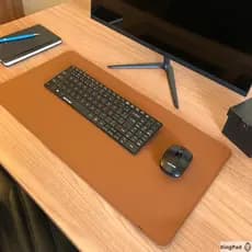 Mouse Pad Desk Pad CARAMELO GRANDE 60x30cm - Couro Ecológico - GRANDE