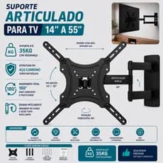 Suporte TV Universal Braço Articulado Reforçado Alta Resistência Premium