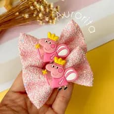 Laço Peppa Pig - laço de cabelo infantil Peppa