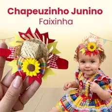 Faixinha de Cabelo Bebê Festa Junina Chapéuzinho Laço Caipira Menina Xadrez