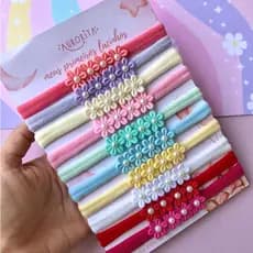 Kit Faixinhas Bebê Recem Nascido Tiara Flores Meia Maternidade Enxoval Newborn Fotos Menina Delicada