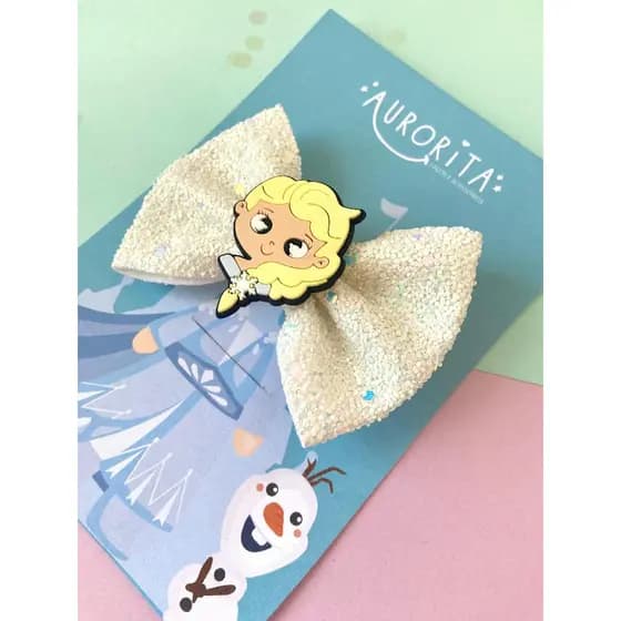 Laço Elsa Frozen/ Laços de cabelo infantis tamanho M